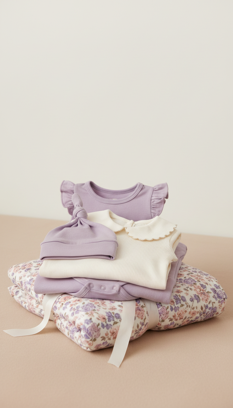 Lavender and Creamy White Outfit Set