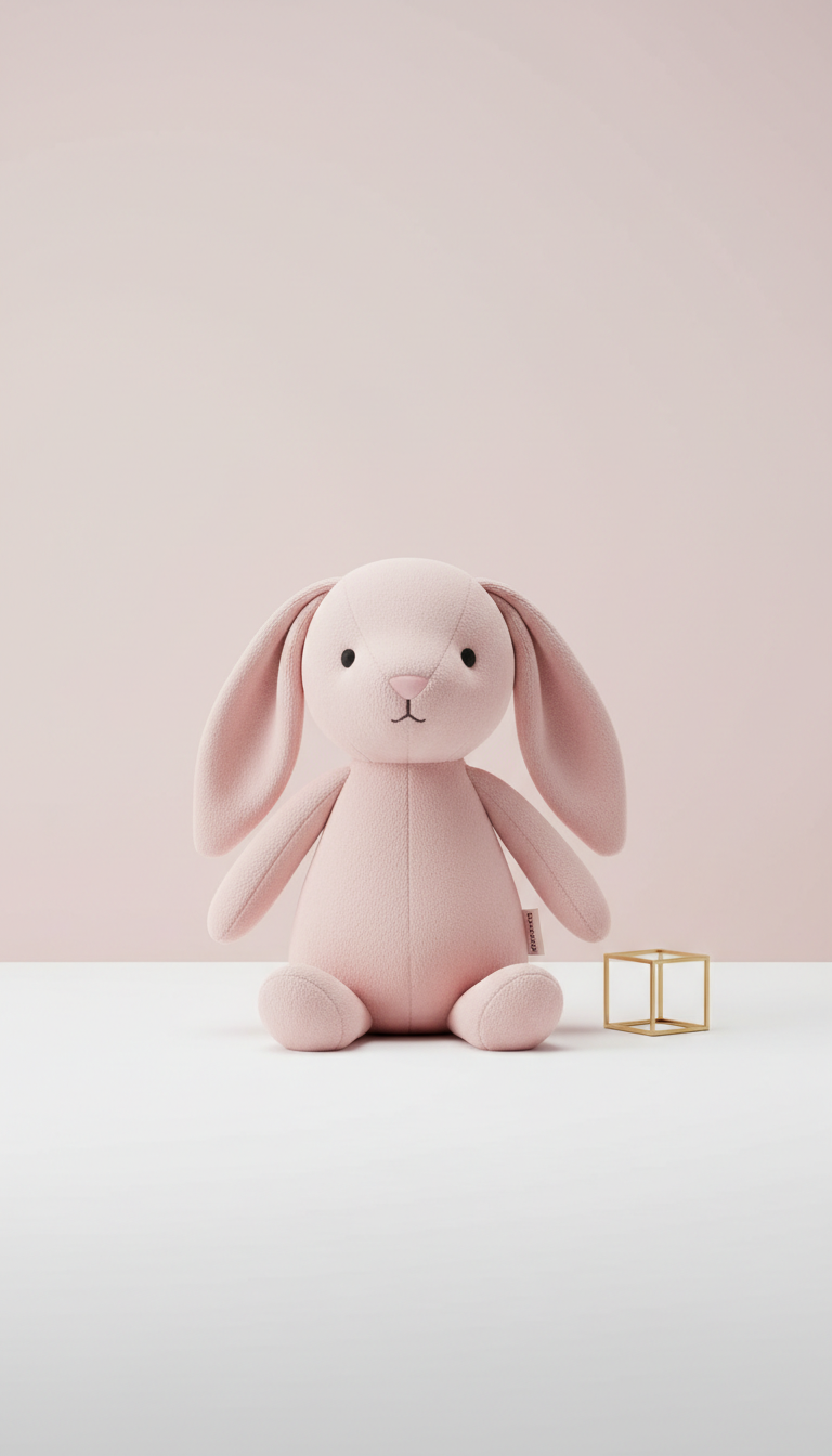 Blush bunny plush toy with floppy ears
